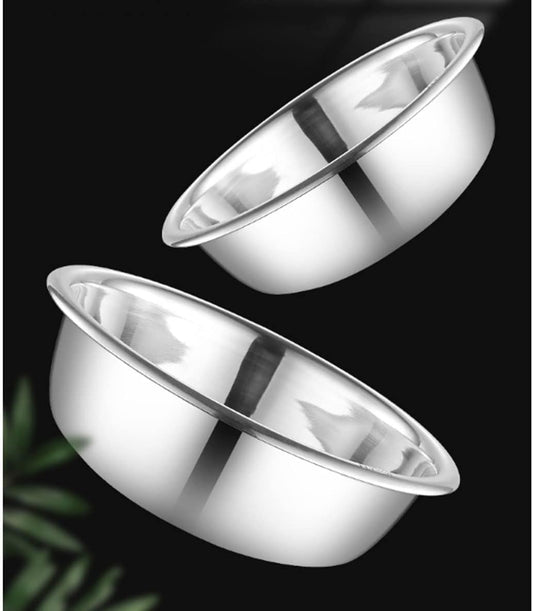 DJFKDYHPE 9-Piece Set: stainless steel bowls and trays, stackable design, suitable for cooking, baking, and serving.