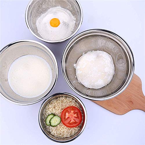 6Pcs Stainless Steel Bowls Set 1.5-5L Capacity Nesting Mixing Bowl Kitchen Cooking Salad Bowl Food Storage Container
