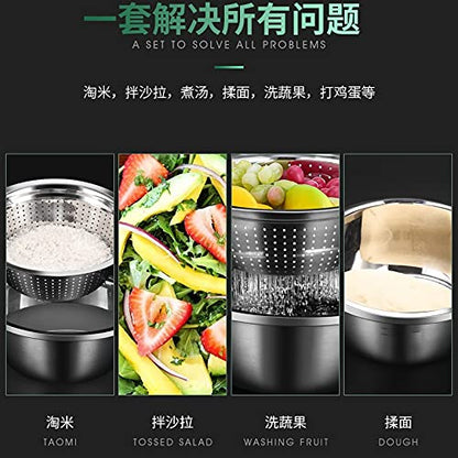 ASWRTYJO Premium Stainless Steel Mixing Bowls (Set of 8) Nesting for Space Saving Storage, Easy Grip Baking Food