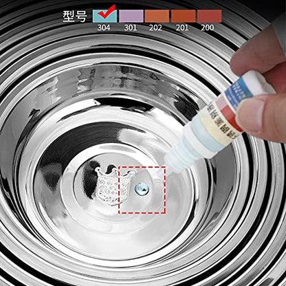 ASWRTYJO 7-Piece Set: stainless steel bowls with lids and strainer, versatile for washing, mixing, and cooking.