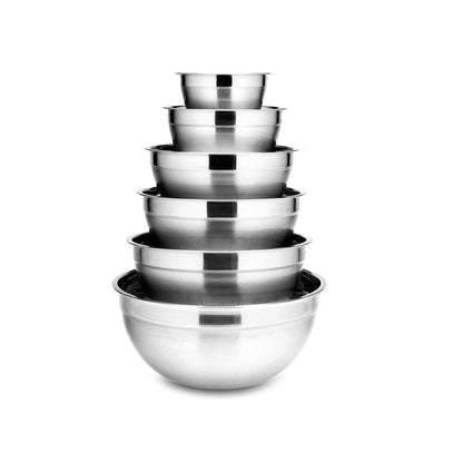 6Pcs Stainless Steel Bowls Set 1.5-5L Capacity Nesting Mixing Bowl Kitchen Cooking Salad Bowl Food Storage Container