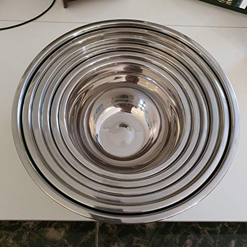 6Pcs Stainless Steel Bowls Set 1.5-5L Capacity Nesting Mixing Bowl Kitchen Cooking Salad Bowl Food Storage Container