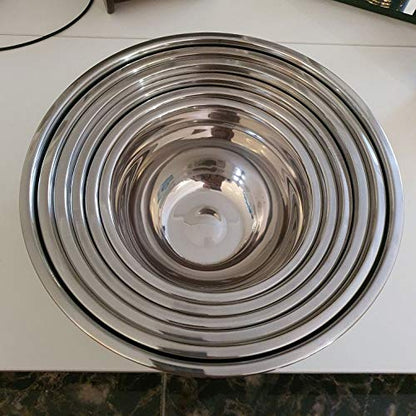 6Pcs Stainless Steel Bowls Set 1.5-5L Capacity Nesting Mixing Bowl Kitchen Cooking Salad Bowl Food Storage Container