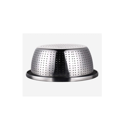 6-Piece Strainer Set: stainless steel bowls with colander, ideal for washing, draining, and food preparation.