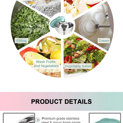 4.5QT Bowl with Grater: stainless steel bowl with lid and grater attachments, great for cooking, baking, and storage.