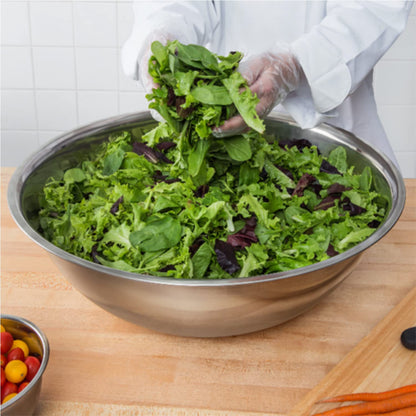 30QT Mixing Bowl Set: extra-large stainless steel bowls, commercial size, perfect for heavy-duty kitchen and baking use.