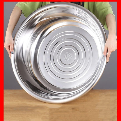 DJFKDYHPE 9-Piece Set: stainless steel bowls and trays, stackable design, suitable for cooking, baking, and serving.