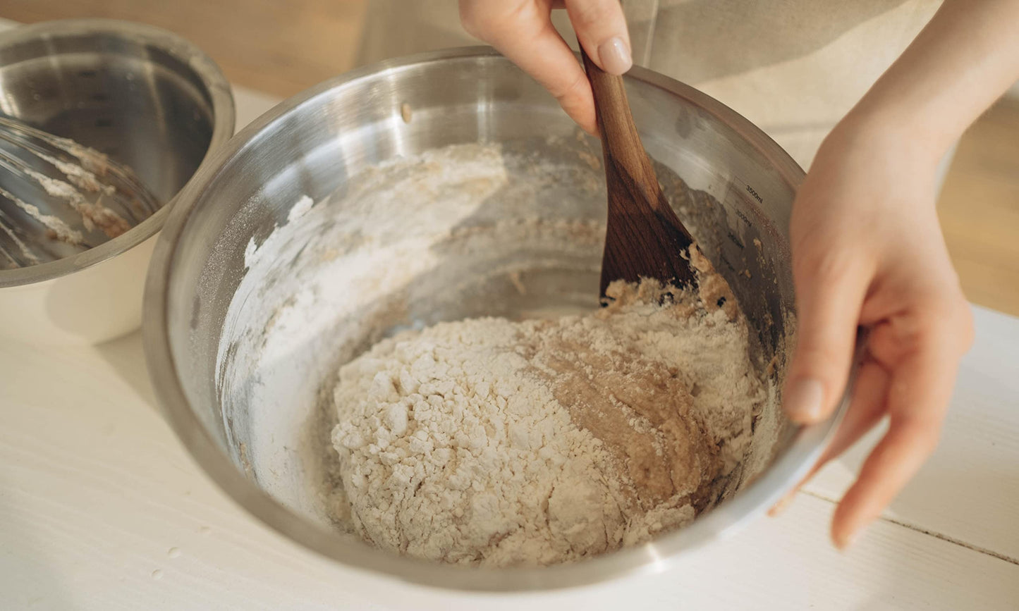 EcoQuality 16QT Bowl: large stainless steel mixing bowl, durable, perfect for baking and kitchen preparation.