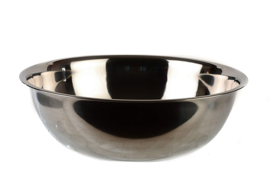 EcoQuality 16QT Bowl: large stainless steel mixing bowl, durable, perfect for baking and kitchen preparation.